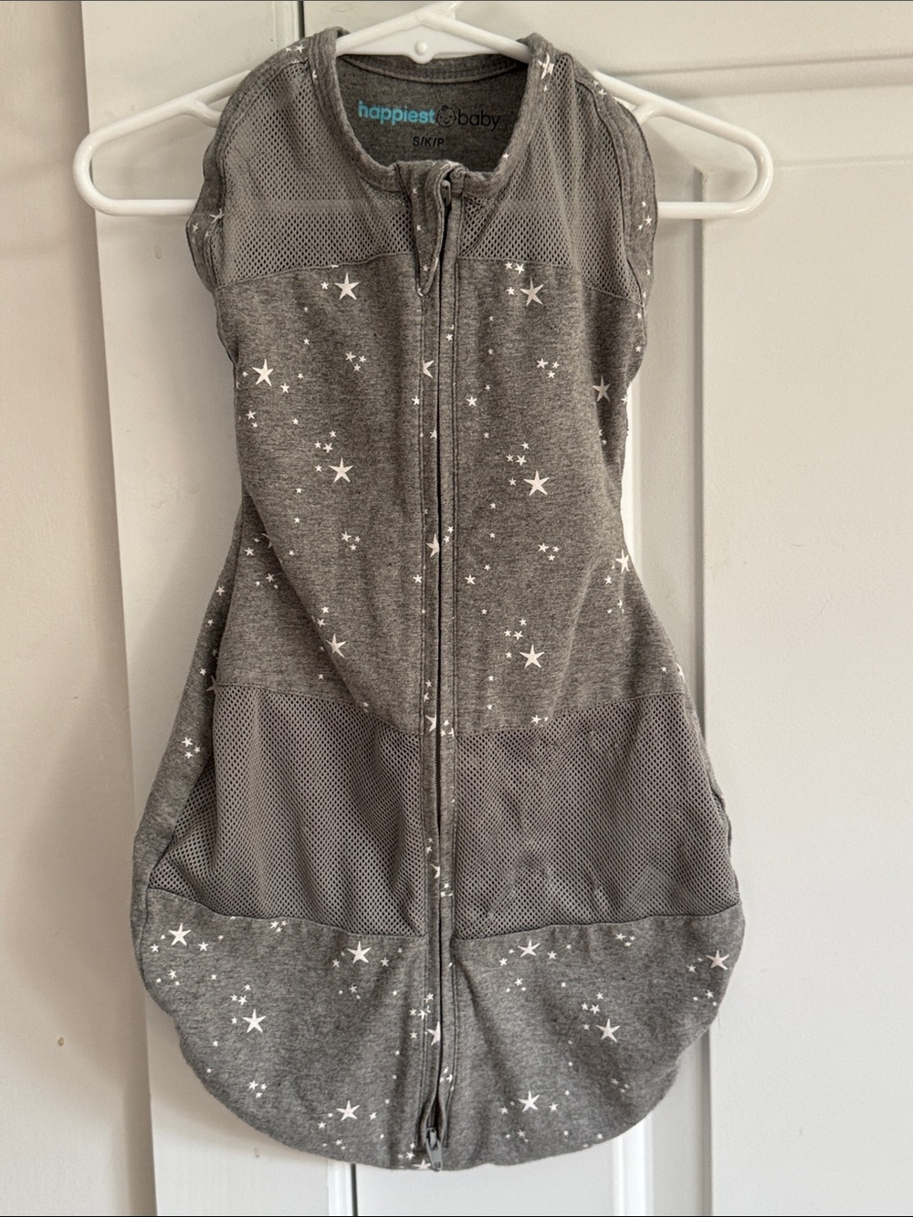 Grey Star Print Sleep Swaddle Sack Dress for Baby